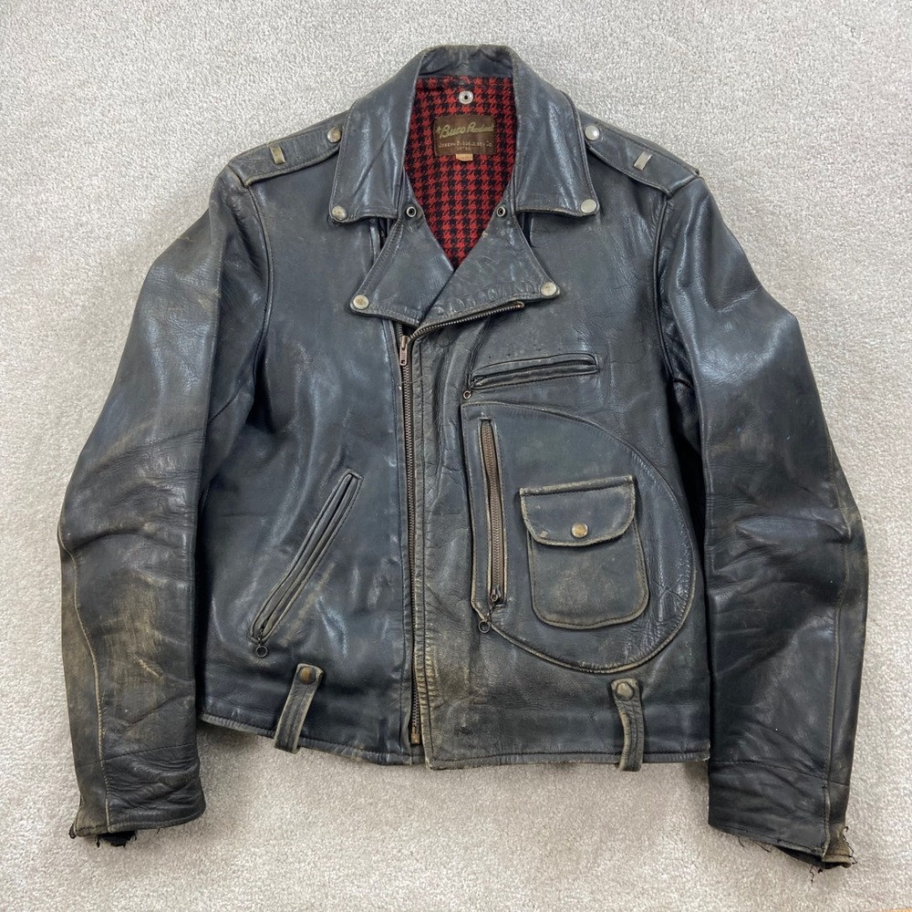Vintage 50's Buco Leather Motorcycle Jacket Mens 42 D-Pocket Horsehide J-22